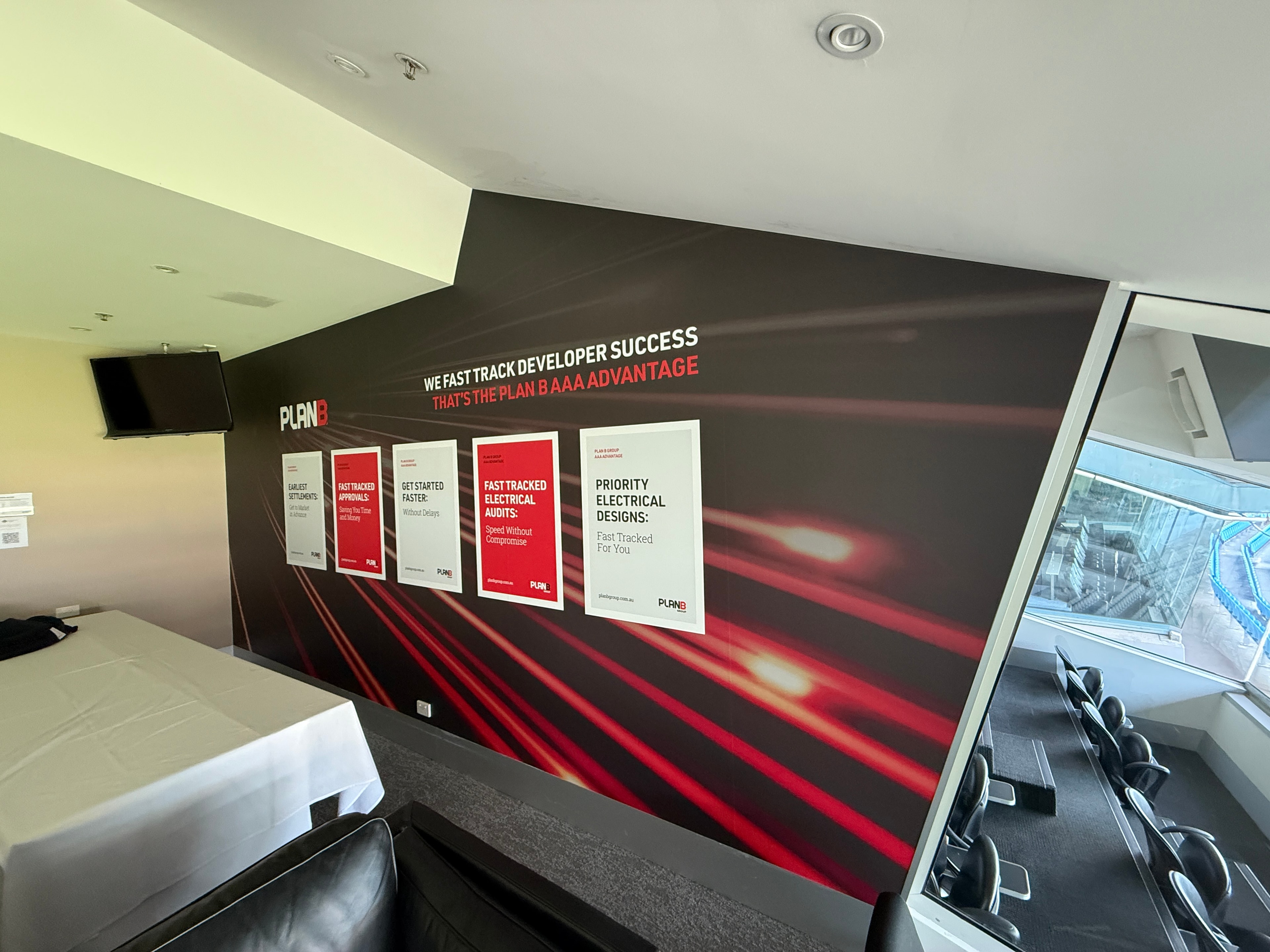 Wall graphics in a corporate office environment